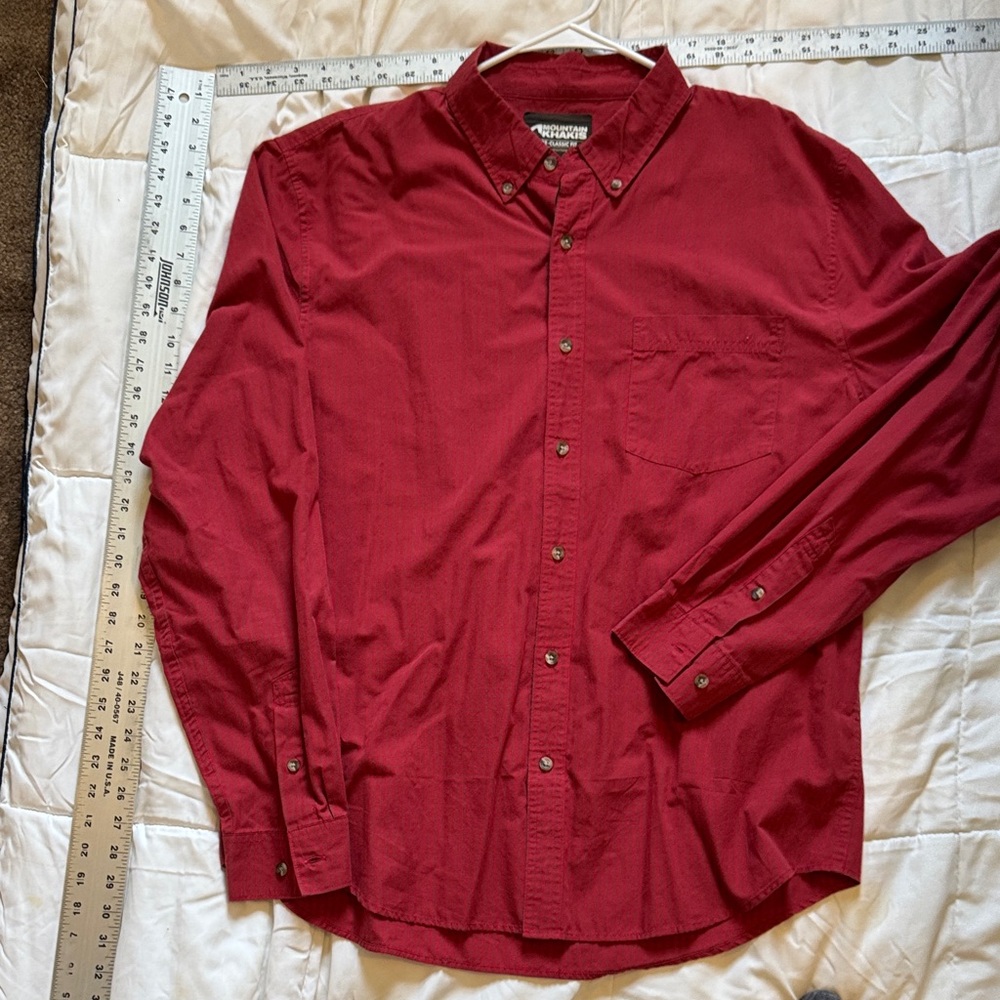 Mountain Khakis Deep Red Casual Button-Down Shirt
